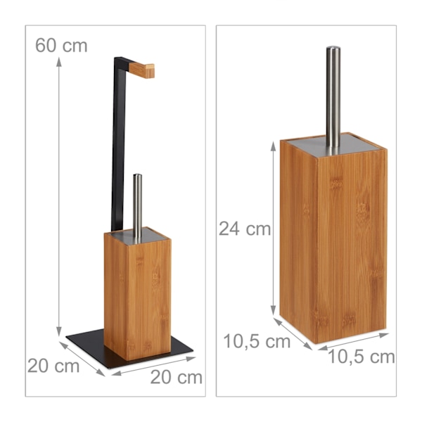 Toalettset bambu &amp; metall