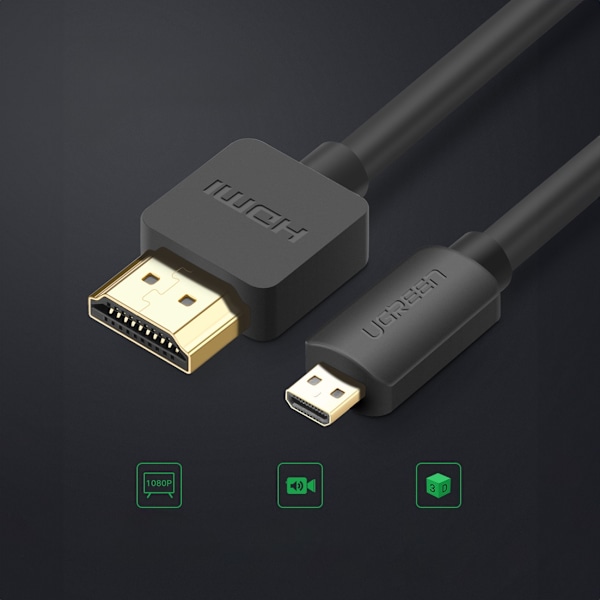 Audio Video kabel microHDMI - HDMI 2.0 1m svart