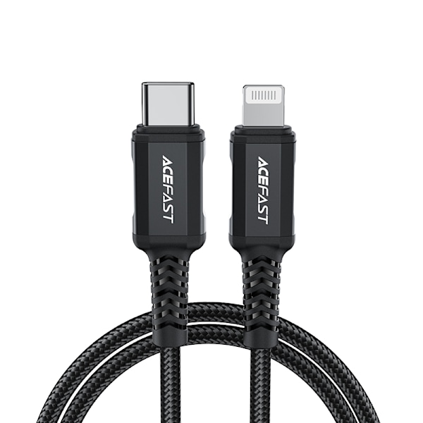 MFI-kabel för iPhone USB-C - Lightning 30W 3A 1,8m svart