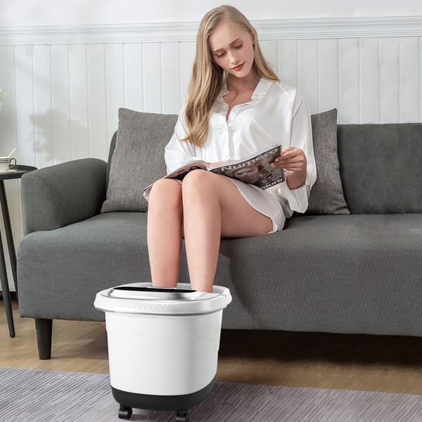 Shiatsu fotmassage med värme och timer, grå