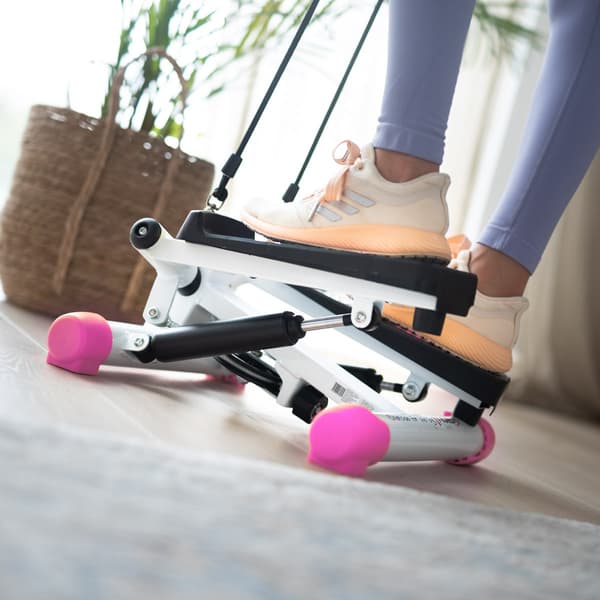 Twist Stepper med rep, Rosa – Kompakt träningsutrustning
