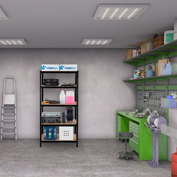 Opbevaringshylde 180x90x60 sort