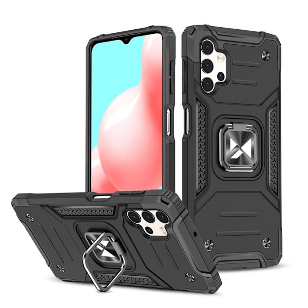 Armored case cover + magnetisk hållare för Samsung Galaxy A13 5G Ring Armor svart