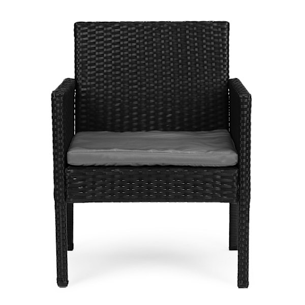 Havemøbelsæt med rattanlignende finish – bænk, bord, stole Sort MultiGarden