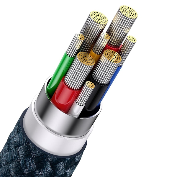 Flash Series II USB-C USB Typ A-kabel Iphone Lightning microUSB 100W 1,5m blå