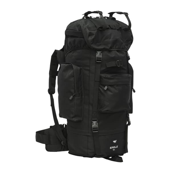 Taktisk rygsæk, 70L, Sort, Heavy-Duty