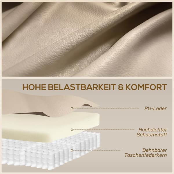 Massagestol med lænefunktion, gyngefunktion, varme, 3 tilstande, cremehvid