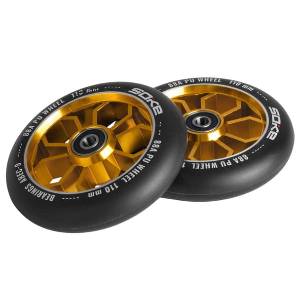 Skootterin pyörät 110 mm kultaa 2 kpl