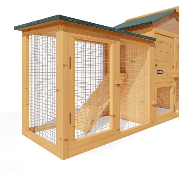 Kaninbur, 2 våningar, modulär design, 204x45x84 cm