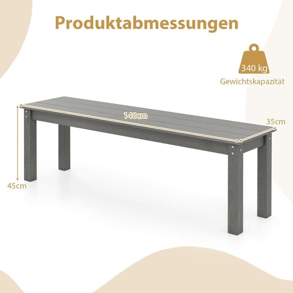 3-istuttava ulkopenkki, säänkestävä HDPE, 140 cm