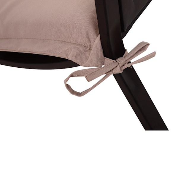 Bänkdynor set med 2 sittdynor för trädgårdsbänk, mjuk stoppning av polyester, beige, 120x54x5cm