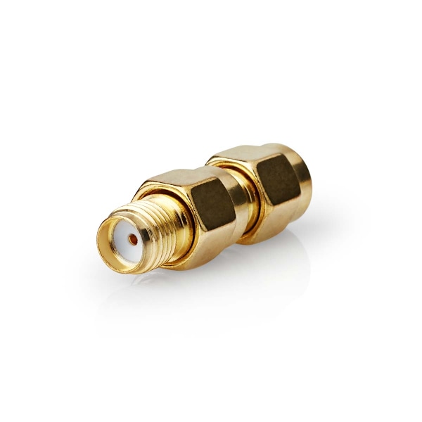 SMA-adapteri | SMA RP uros | SMA naaras | Kullattu | 50 Ohm | Suora | Kupari | Kulta | 2 kpl | Laatikko