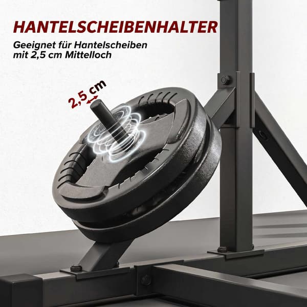 Justerbar knäböjsställning med pull-up-stång, 200 kg, svart