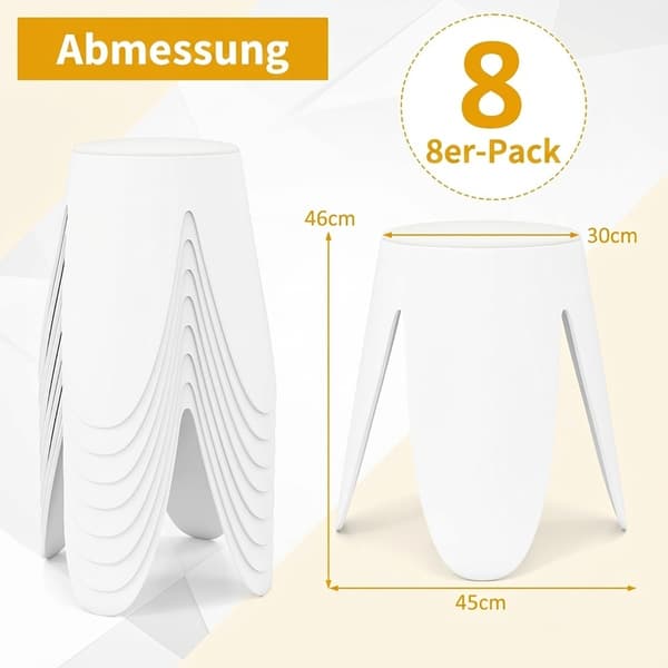 Stapelbara plastpallar med dynor, 8-pack, vita
