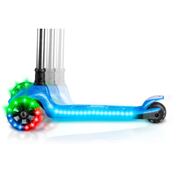 Børne 3-hjulet balancescooter med LED-lys, blå