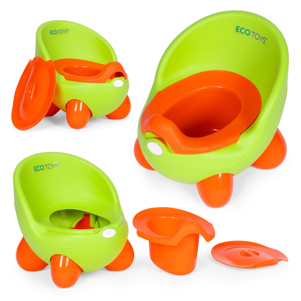 Potta-wc-istuin lapsille, irrotettava sisäosa, liukumattomat jalat, vihreä, ECOTOYS