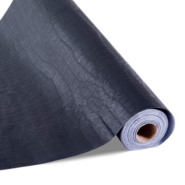Selvklæbende tapet, sort revnet, 40 cm x 10 m
