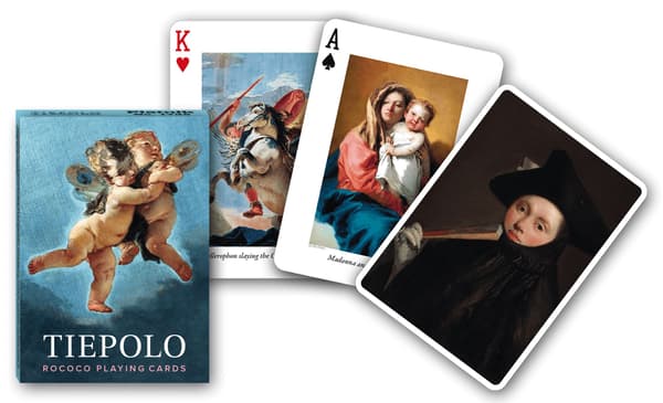 Spelkort med Tiepolo-konst, 54 unika designer