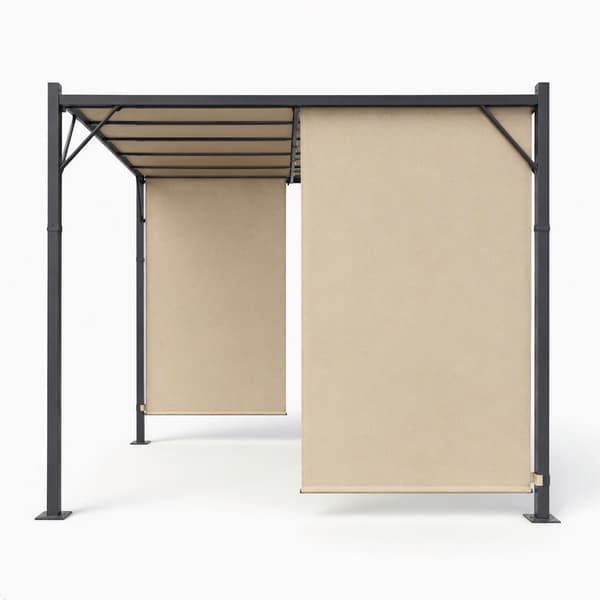Puutarhapergola 3x4M teräsrunko beigellä katoksella