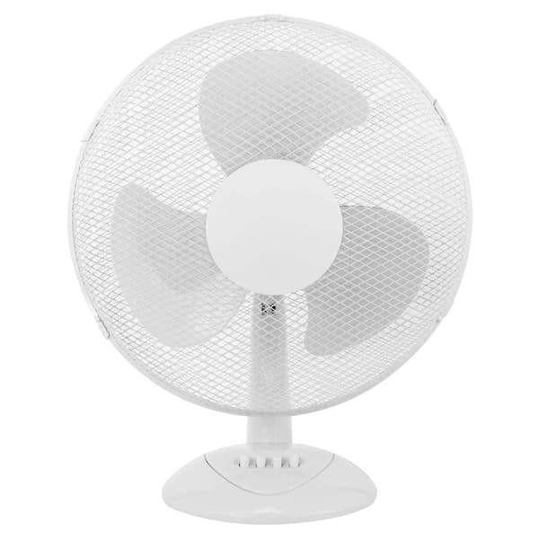 Bordventilator, hvid – 38W, 3 hastigheder, 90° oscillation