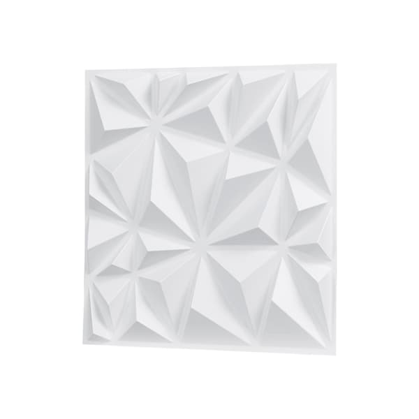 3D-vægpaneler, PVC-diamantfliser, 33-pak, mat hvid