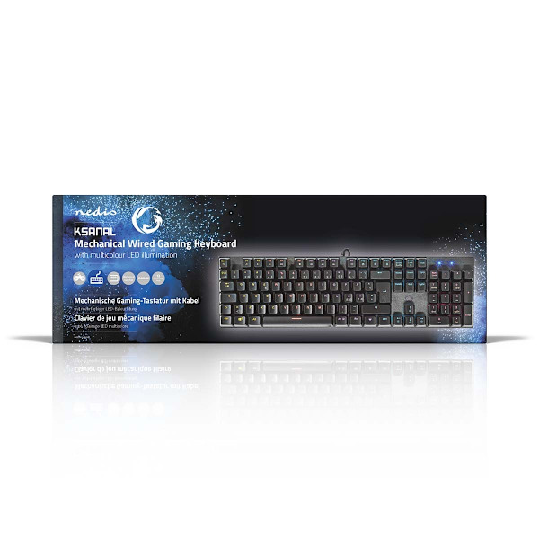 Pelinäppäimistö Langallinen | USB Type-A | Mekaaniset Avaimet | LED | QWERTY | ND Näppäinasettelu | USB Virta | Virtakaapelin pituus: 1.50 m | Pelinäp