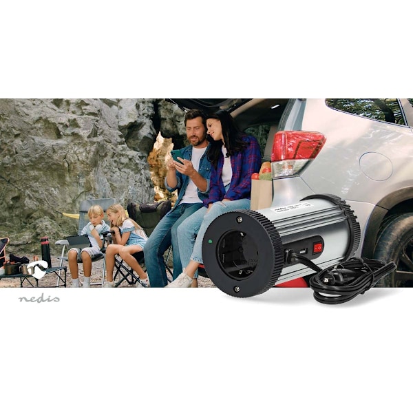 Invertteri Muunnettu Siniaalto | Tulojännite: 12 V DC | Laitteen lähtövirran liittimet: Type F (CEE 7/3) / USB-A | 230 V AC 50 Hz | 150 W | Lähtöliitä