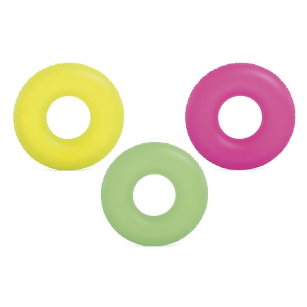 Neon simring, diameter 91 cm - 3 färger INTEX 59262 gul