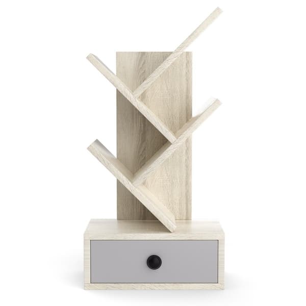 5 Eter Tree Bogreol med Skuffe Multi-Purpose CD & DVD Hylde Beige