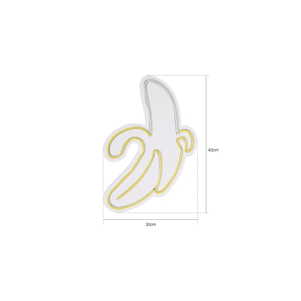 Dekorativ Plast Led Belysning Banan - Gul Hvid