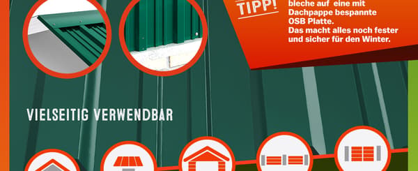 Trapetsplåt set om 12 gröna 129x46cm perforerade
