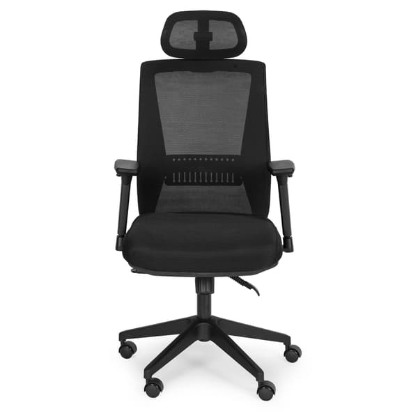 Ergonomisk sort kontorstol med justerbar højde og netryg