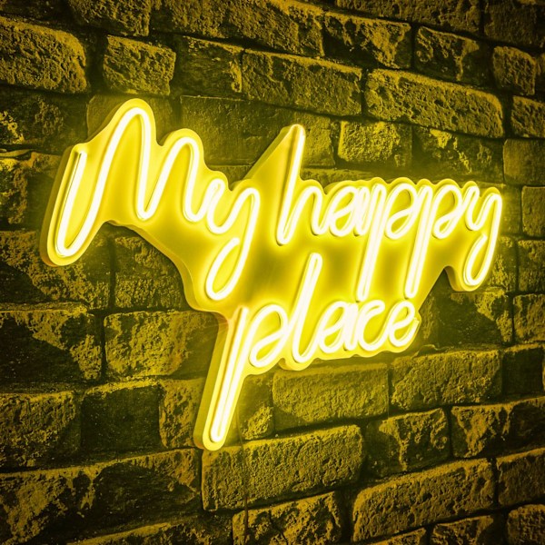 Dekorativ Plast Led Belysning My Happy Place - Gul