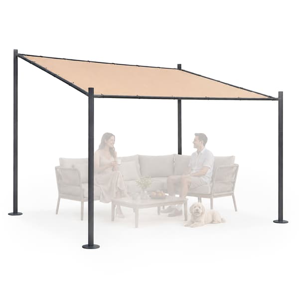 Trädgårdspergola 3x3m, stålram, beige tak