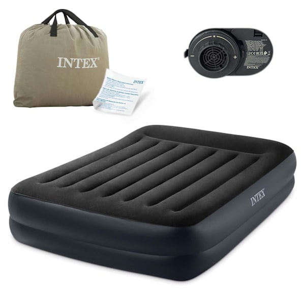 Oppustelig madras 203x152x42 cm med indbygget elektrisk pumpe INTEX 64124
