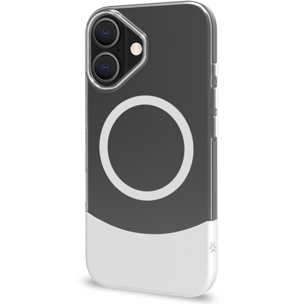Magdual MagSafe kompatibelt etui iPhone 16 Hvid + Gennemsigtig