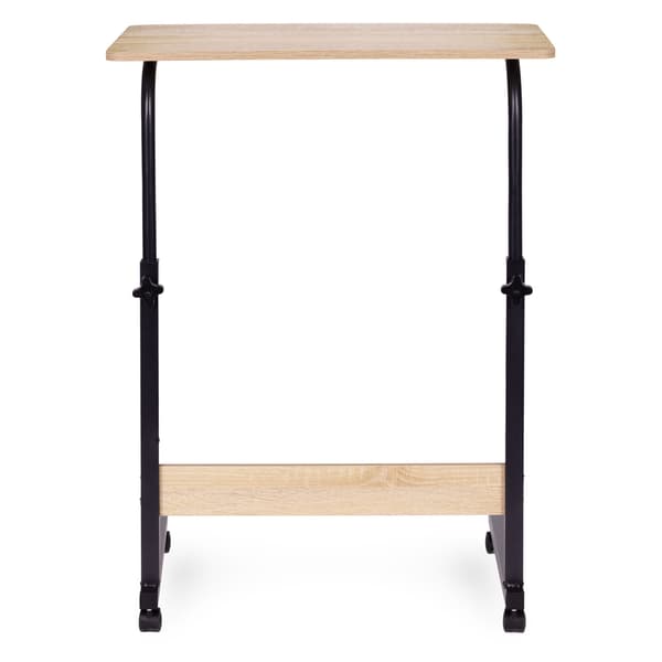 Mobilt laptopbord, justerbar højde, MDF, hjul