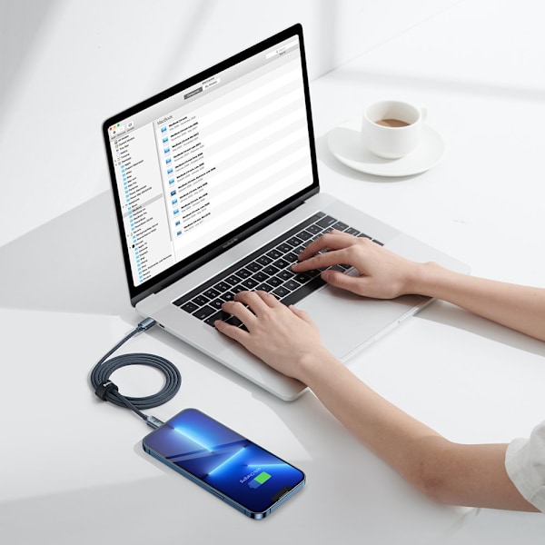 USB - Lightning-kabel för snabb laddning och dataöverföring, 1,2 m, svart