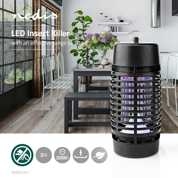 Hyttysvaloansa | 3 W | Lampun tyyppi: LED valo | Vaikutusetäisyys: 30 m² | Musta