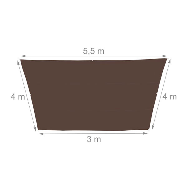 Solsejl trapezformet brunt