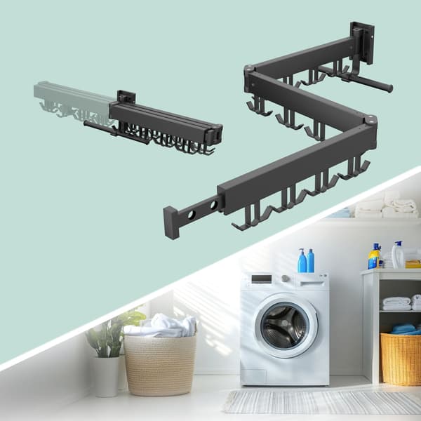 Vægmonteret, foldbar tørrestativ – Rustfrit aluminium