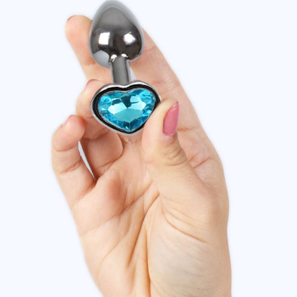 Secretplay - Metal Butt Plug Blue Heart Small Størrelse 7 Cm