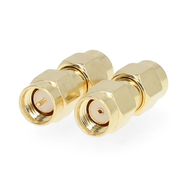 SMA Adapter | SMA Hane Reverse Polarity | SMA Hane | Guldplaterad | 50 Ohm | Rak | Koppar | Guld | 2 st. | Låda
