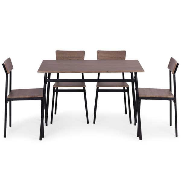 Matbordsset med 4 stolar, MDF och stål