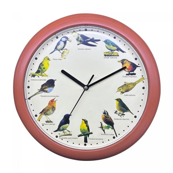 Herzberg HG-03701: Japansk klocka med fågelsång - trä