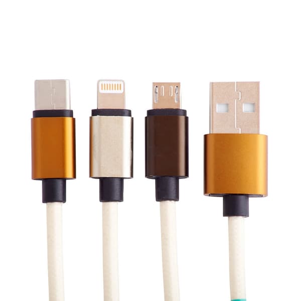 SQUISHMALLOWS Opladerkabel 1,2m Cam 3in1 USB-C/Micro/Lightning