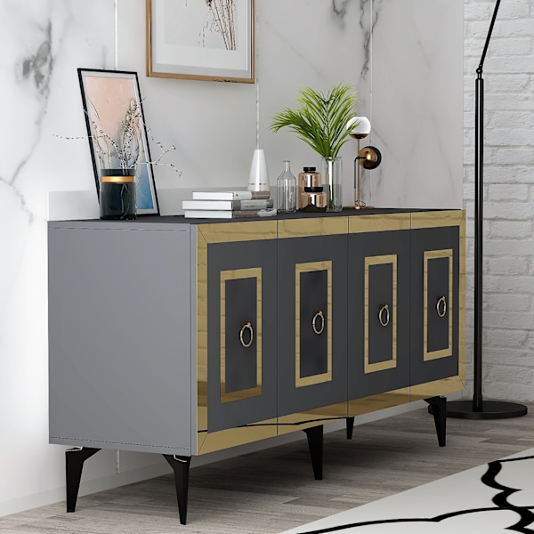 Konsol Karya - antracit, guld