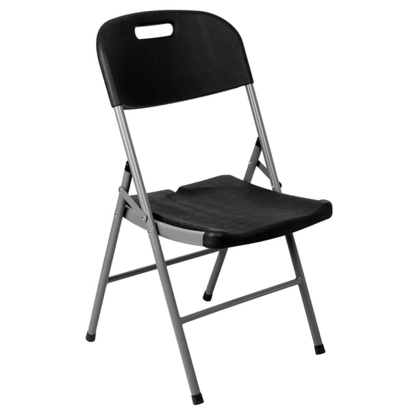 Sammenklappelig cateringstol, sort, stålramme, HDPE
