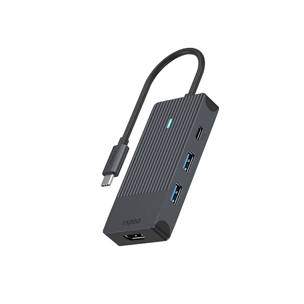 RAPOO USB-C Multiport UCM-2001 4-i-1 USB-C Adapter Sort