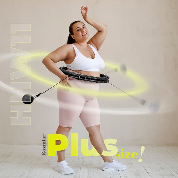 Plus Size vægtet hula bøjle, sort